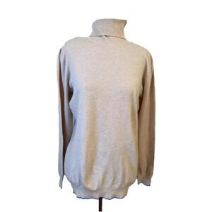 Mocotono Sweater Size Large Brown turtleneck Long Sleeve Grannycore
